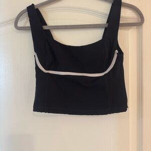 Monday Swimwear Black Tank Top with White Trim